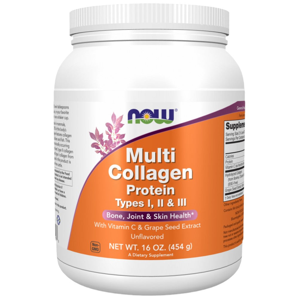 Multi Collagen Protein Types I, II & III Powder - 454 grams