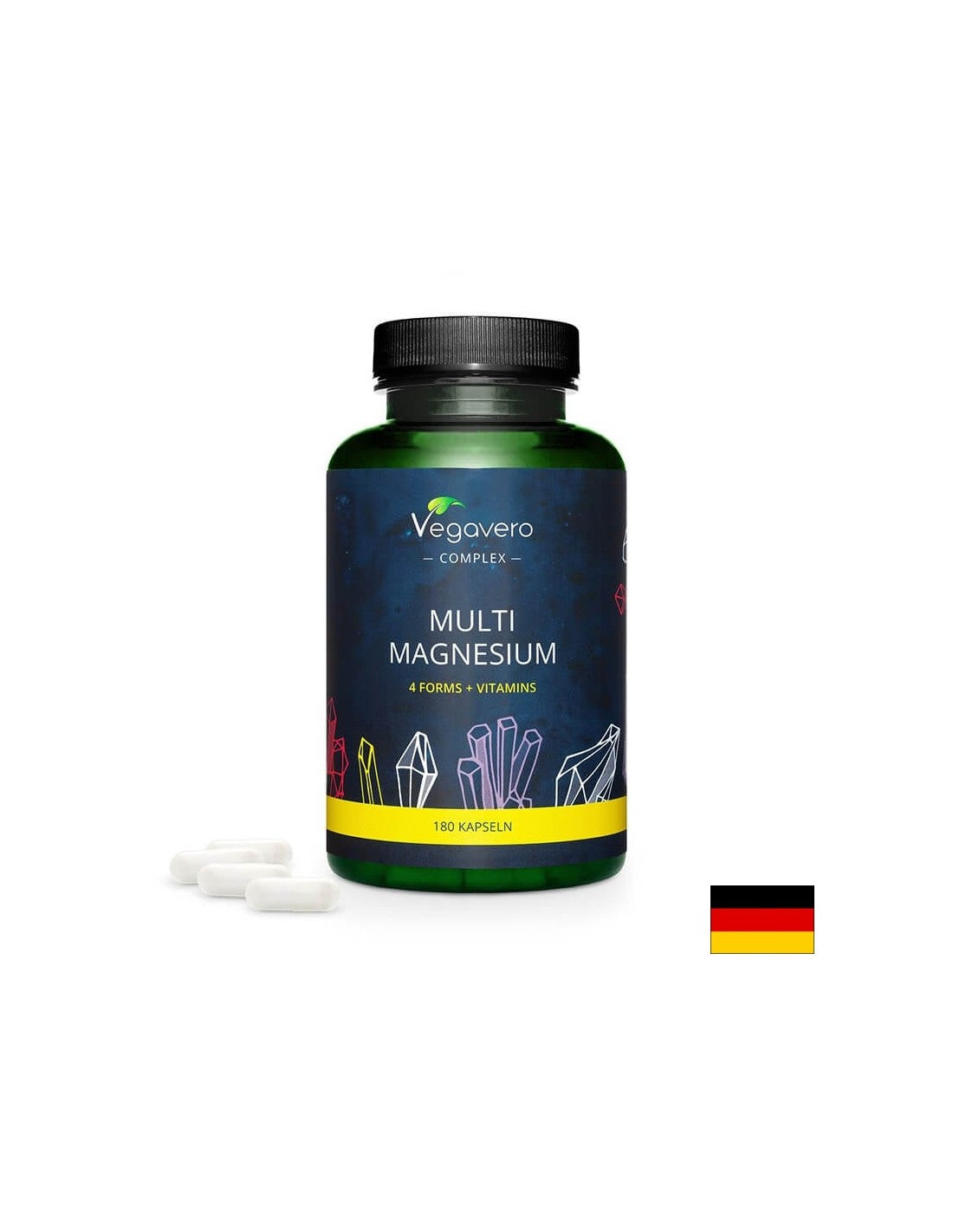 Multi magnio - daugialypė magnezija su vitaminais B2 ir B6, 180 kapsulių vegavero