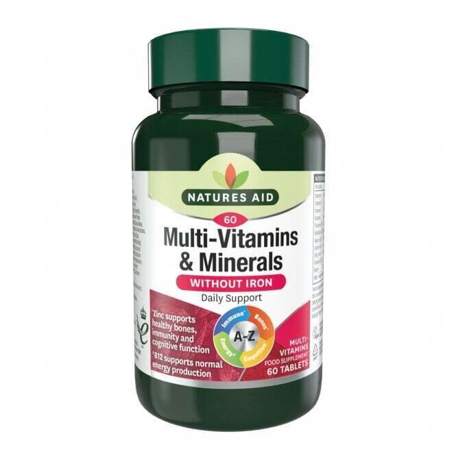 Multi-witamin i minerały bez żelaza (multi-witaminy i minerały) 60 tabletek Natureaid
