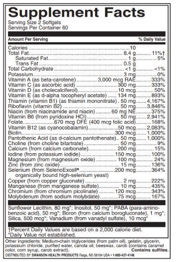 Multi zonder ijzer | Hoge potentie - 120 gelcapsules