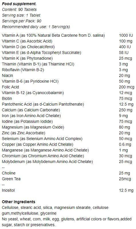 Multiple for Women 90 Tabs