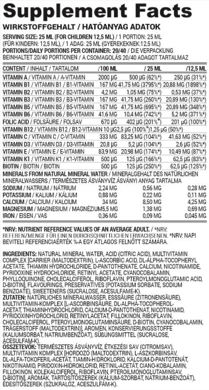 Multivitamin Flëssegkeet | Zockerfräi 500 ml