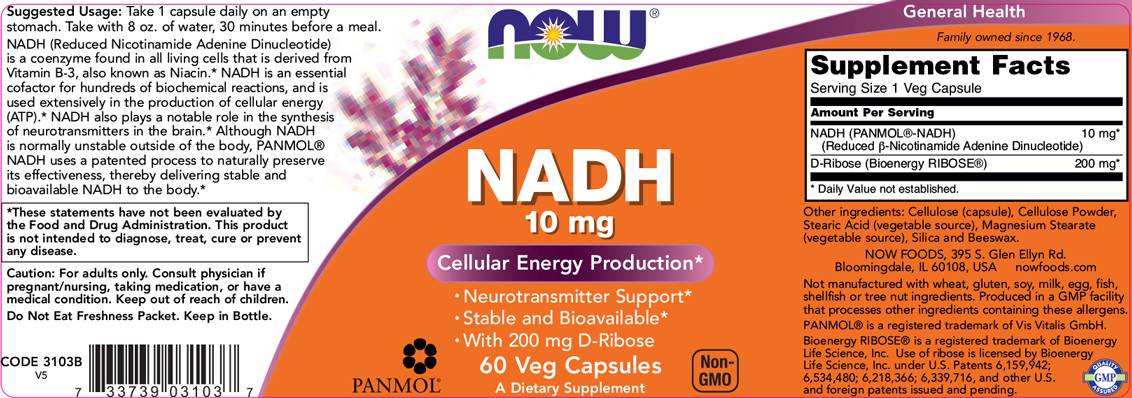 NADH 10 mg + 200 mg Ribose [60 capsules]