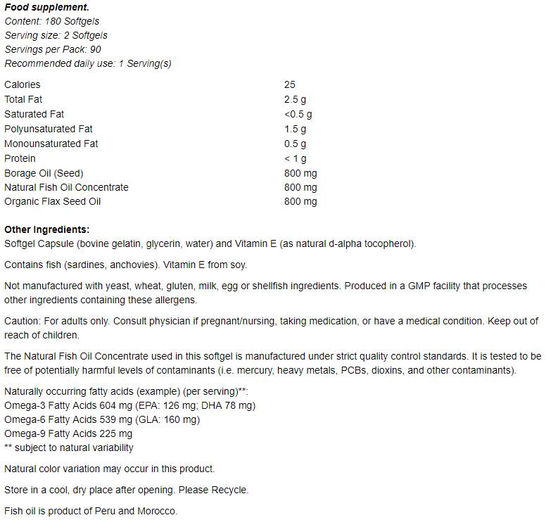 Super Omega 3-6-9 1200 mg-180 Gelkomples