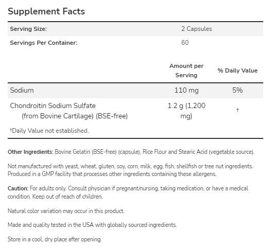 Chondroitin Sulfate 600 mg - 120 капсули