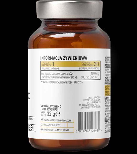 Natural Vitamin C 1000 mg / from Rose Hips 30 capsules