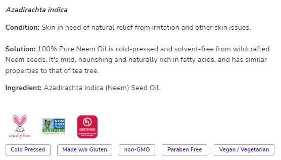 Neem aliejus | 100% gryno azadirachta indica - 30 ml
