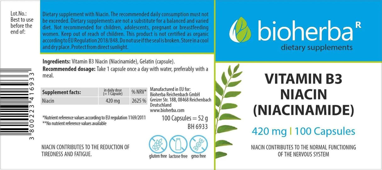 Niacynamid 420 mg - 100 kapsułek