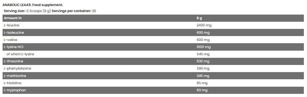 Xtreme napalm Leaa 9 | Leucinas praturtintos pagrindinės aminorūgštys - 8 gramai