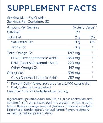 Nordic Beauty Omega-3 | With Borage Oil - 60 Gel capsules