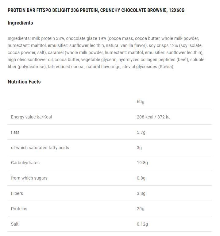 Erfreelegt crunchy Protein Barhock Brockie - 60 Gramm