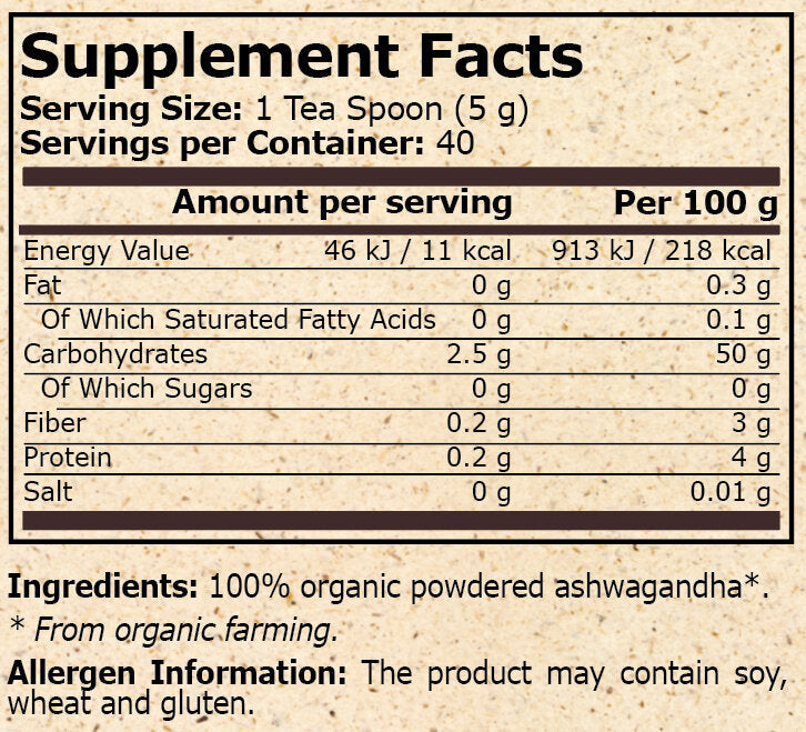 Pur Ernärung - organesch Ashwagandha - 200 g