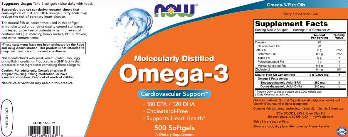Omega 3 1000 mg / molekularnie destylowane - 500 żelowych kapsułek