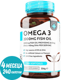 Omega 3 2000 mg /EPA 660 mg, DHA 440 mg/ Čistý rybí olej /240 kapslí, 120 dávek/ <tc>Nutravita</tc>