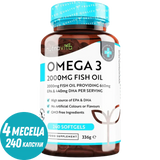 Omega 3 2000 mg /EPA 660 mg, DHA 440 mg/ Čistý rybí olej /240 kapslí, 120 dávek/ <tc>Nutravita</tc>