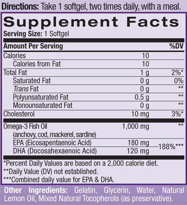 Omega-3 rybí olej 1000 mg. 60 softgelů