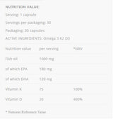 Omega 3 + K2 D3 - 30 Gel capsules