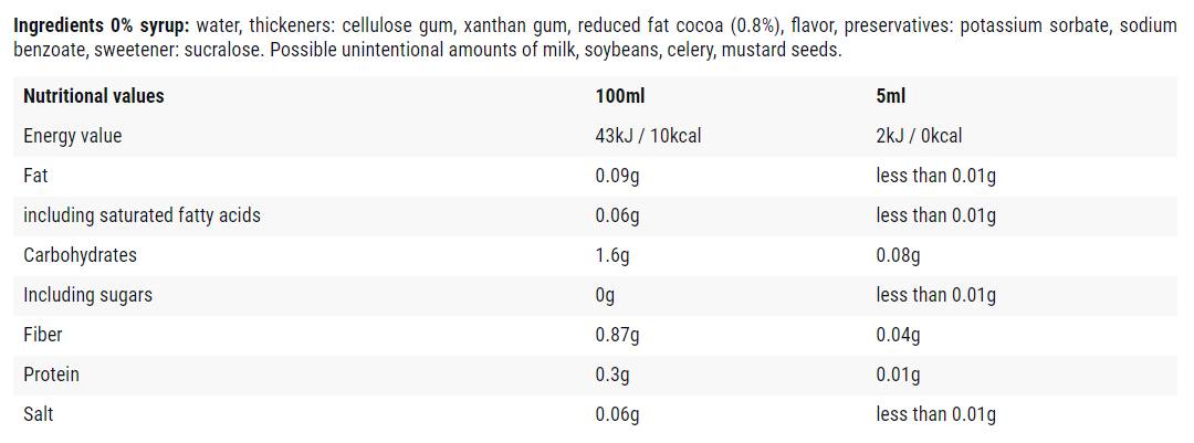 Cookie with Chocolate / 0 Calorie Syrup - 500 ml