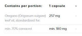 Oregano Oil 257 mg | 70% karvacrol - 120 tobolek