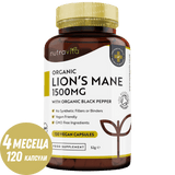 Organic Lion's Mane 120 Vcaps. Nutravita