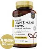 Organic Lion's Mane 120 Vcaps. Nutravita