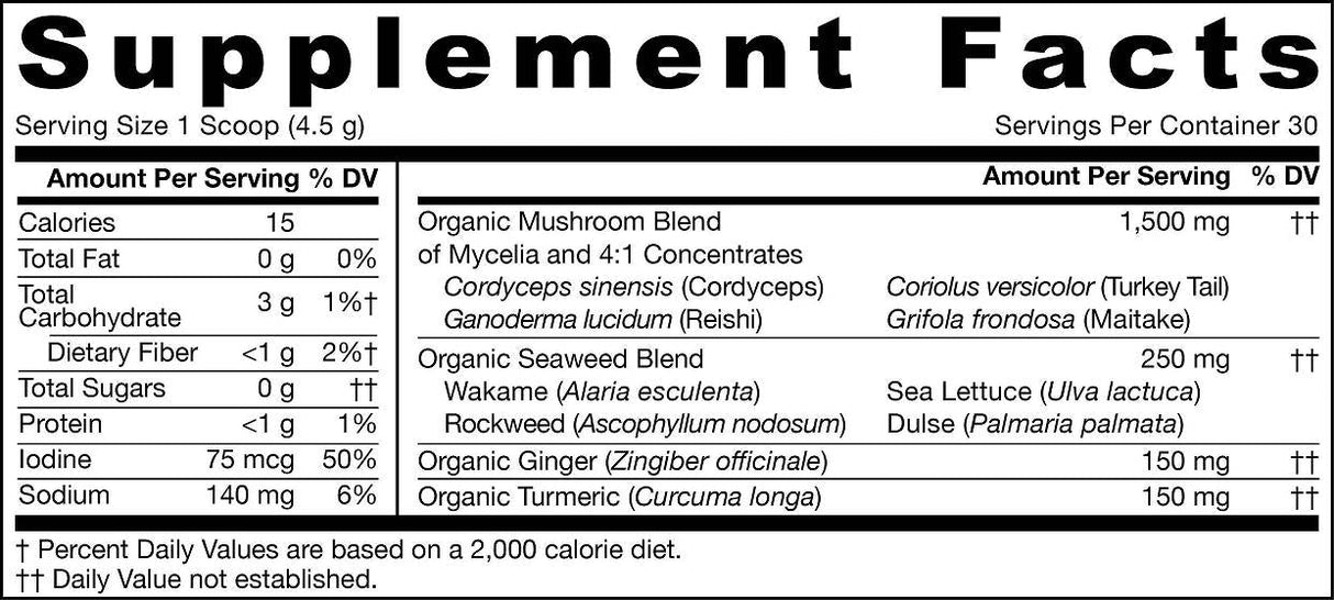 Organic Mushroom and Seaweed Blend 135 grams