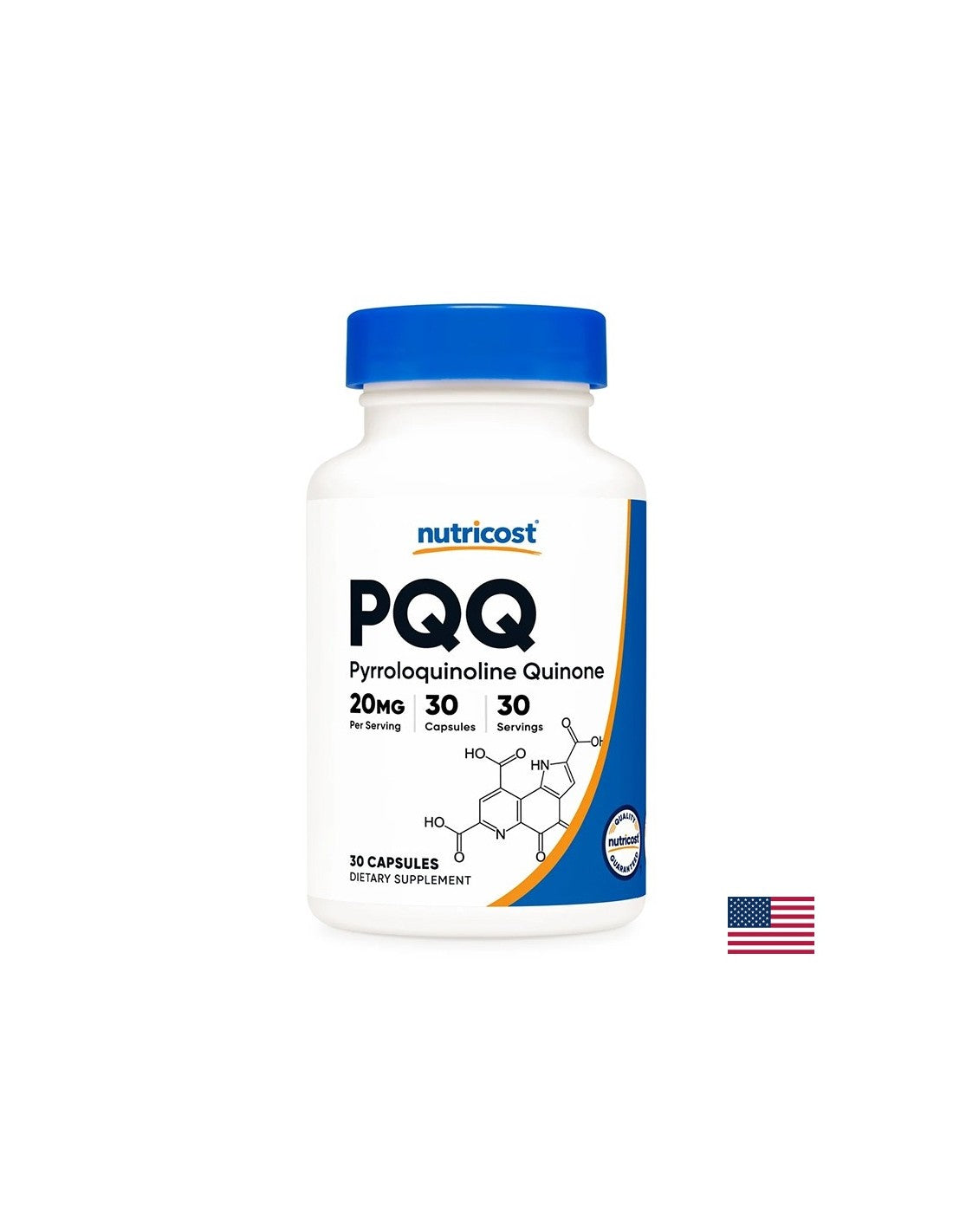 Zdrowie komórkowe, funkcja serca i mózgu - pirolochinolina chinon (PQQ), 20 mg x 30 kapsułek