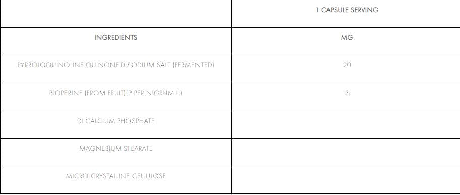 PQQ 20 mg - 60 Tablets