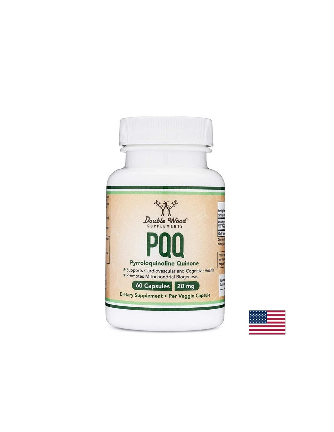 PQQ - Pirrolinaquinolina 20 mg 60 cápsulas <tc>Double Wood</tc>