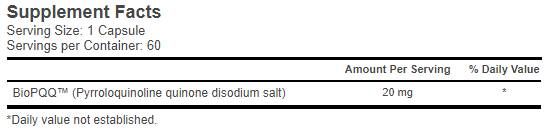 PQQ 20 mg - 60 capsules