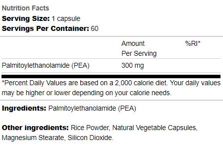 Palmitoiletanolamida 300 mg - 60 cápsulas