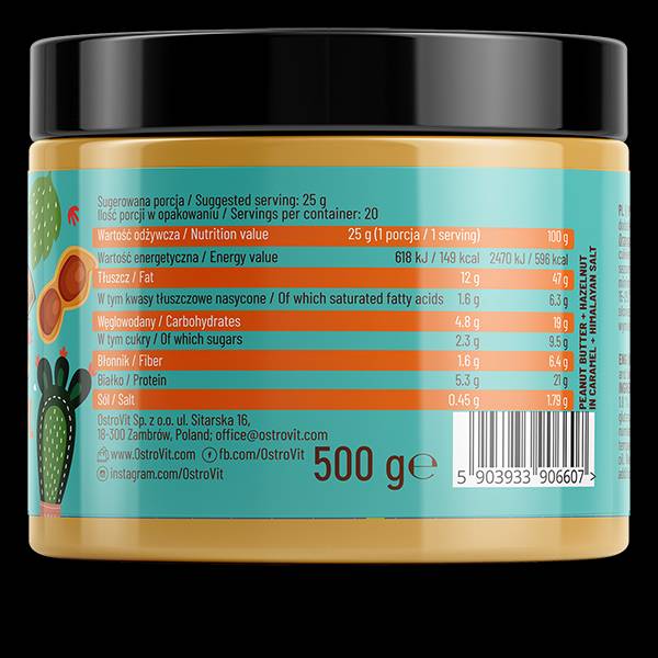 Peanut Butter with Hazelnut in Caramel + Himalayan Salt | Crunchy 500 grams