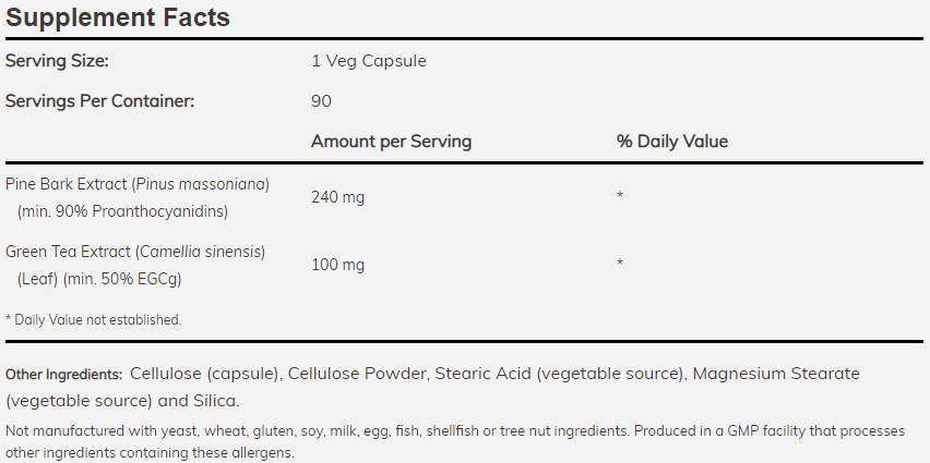 Pine Bark Extract 240 mg - 90 capsules