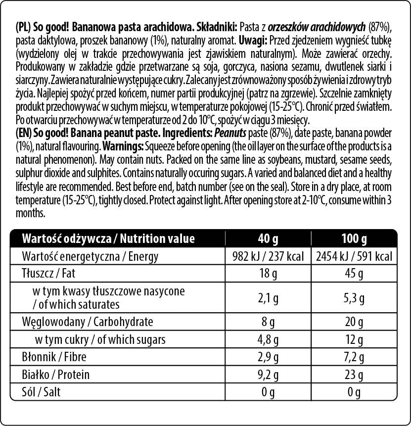 Velikost kapsy / plná pasty arašídového másla / různých příchutí 40 gramů