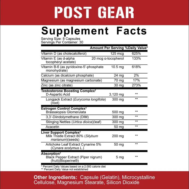 Post Gear | De complete postcyclustherapie - PCT -formule 240 capsules
