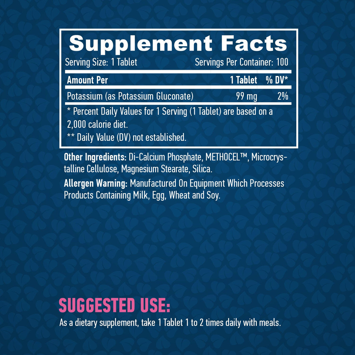 Potasium glutsonate Yimg. / 100 Tabs.