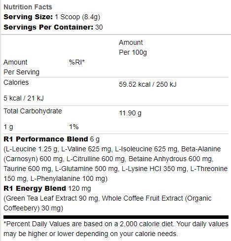 Pre-Amino Energy | with Green Tea & Organic Coffee - 252 grams