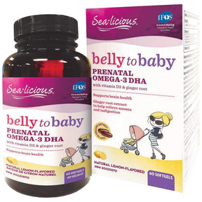 Sea Licious Omega 3 Belly To Baby DHA for Pregnant Women 816 mg 60 Gel capsules - Nutra Best Europe