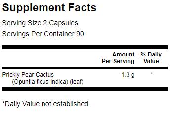 Prickly Pear Cactus Opuntia 650 mg 180 capsules