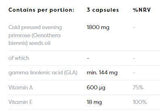 Olej Primrose 1800 mg | z witaminami A&E - 180 żelowymi