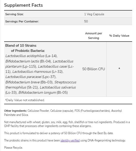 Probiotic-10 50 Billion - 50 capsules
