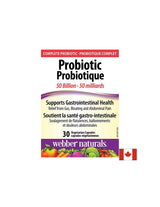 Probiotinis 50 milijardų - probiotikų 50 milijardų aktyvių probiotikų, 10 padermių, 30 kapsulių „Webber Naturals“