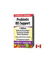 Probiotica IBS-ondersteuning/ Probiotica IBS 4 stammen, 7 miljard. actieve probiotica x 30 capsules <tc>Webber Naturals</tc>