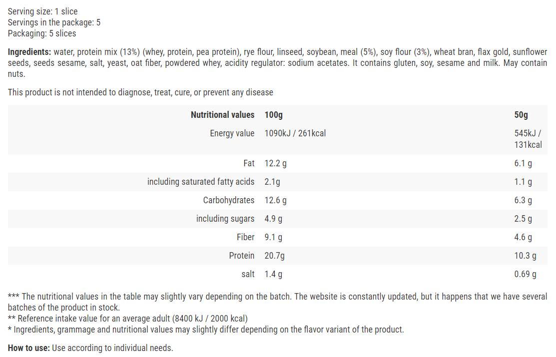Protein Bread / Classic - 250 grams