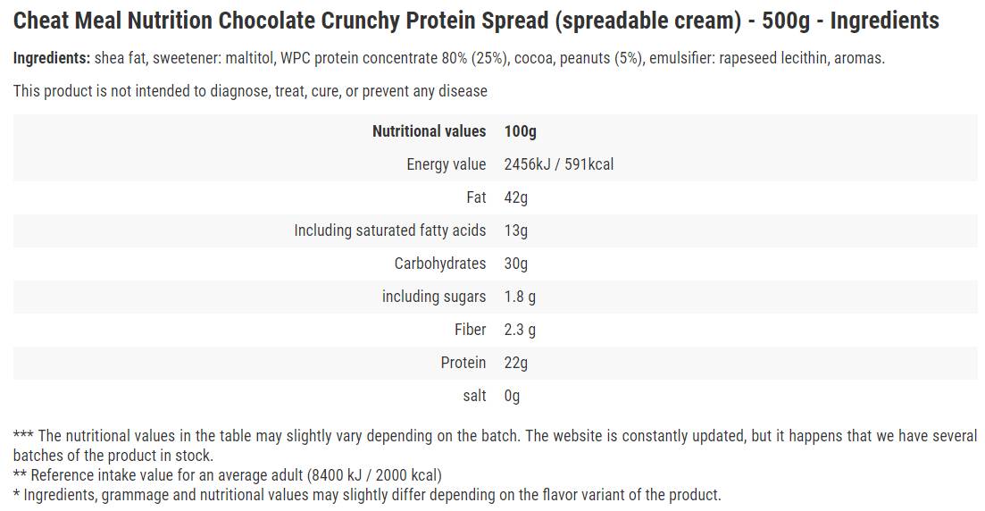 Šíření proteinu / čokoláda křupavá - 500 gramů