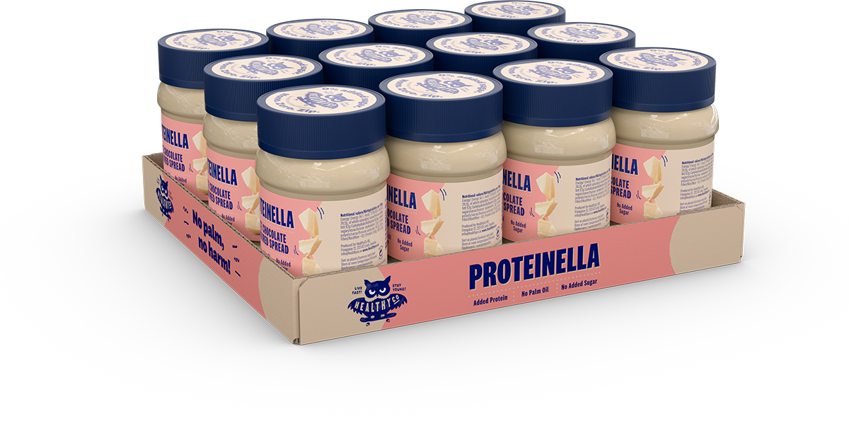 „Proteinella“ baltasis šokoladas 400 g - skystas baltasis šokoladas be pridėto cukraus ir be palmių aliejaus