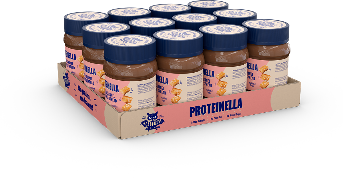 „Proteinella“ druskos karamelė 400 g - nėra pridėto cukraus ir nėra palmių aliejaus
