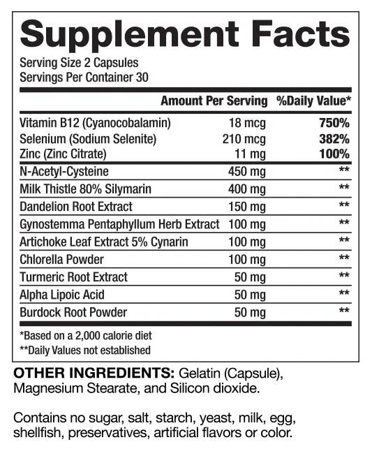 Udowodniona detoksykacja DTOX / Natural 60 kapsułek