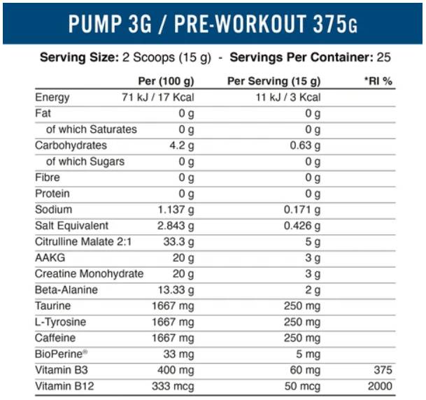 Bomba 3g | Pre -entrenamiento de próxima generación - 375 gramos