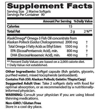 Pure Wild Aljašský rybí olej 1000 mg (180 kapslí, 180 dávek) <tc>Doctor's Best</tc>